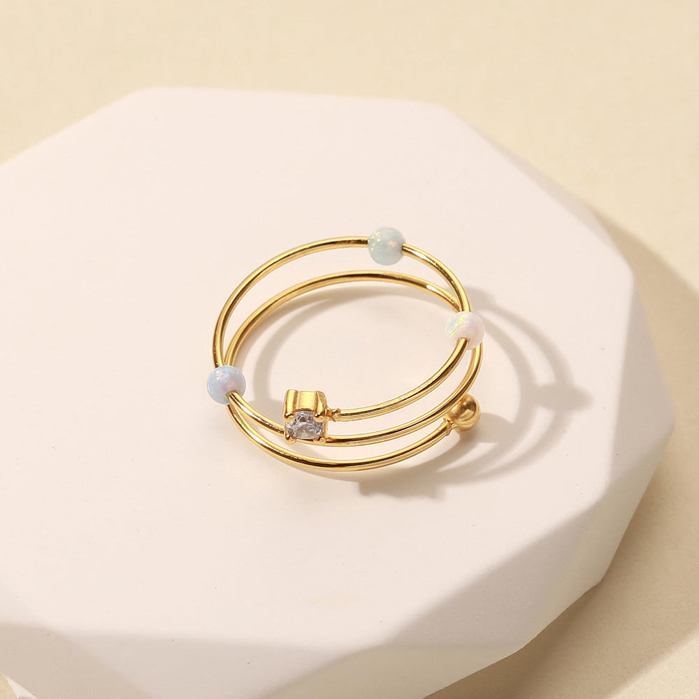 LOVECOM opal beads ring ideal as a thoughtful gift for celebrations