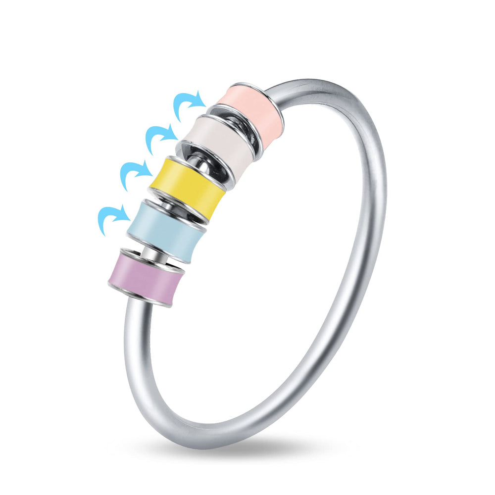 LOVECOM fidget ring rotation bead closeup highlights tactile beads to ease fidgeting