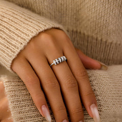 LOVECOM S925 ring with polished gold plated finish for elegance