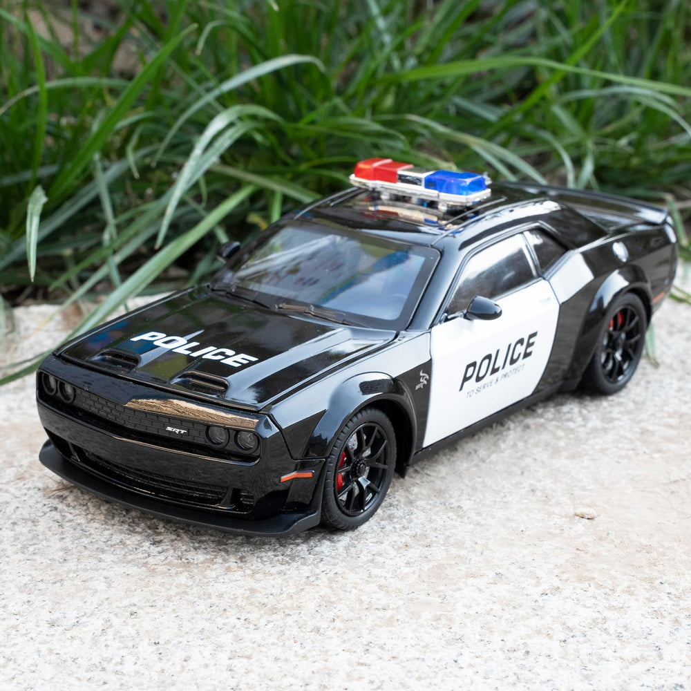LOVEPOSELY police car model ideal for desk display and collectible shelving.