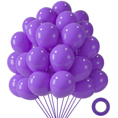 LovesTown 110pcs purple balloons for vibrant 12-inch party decor and arches.