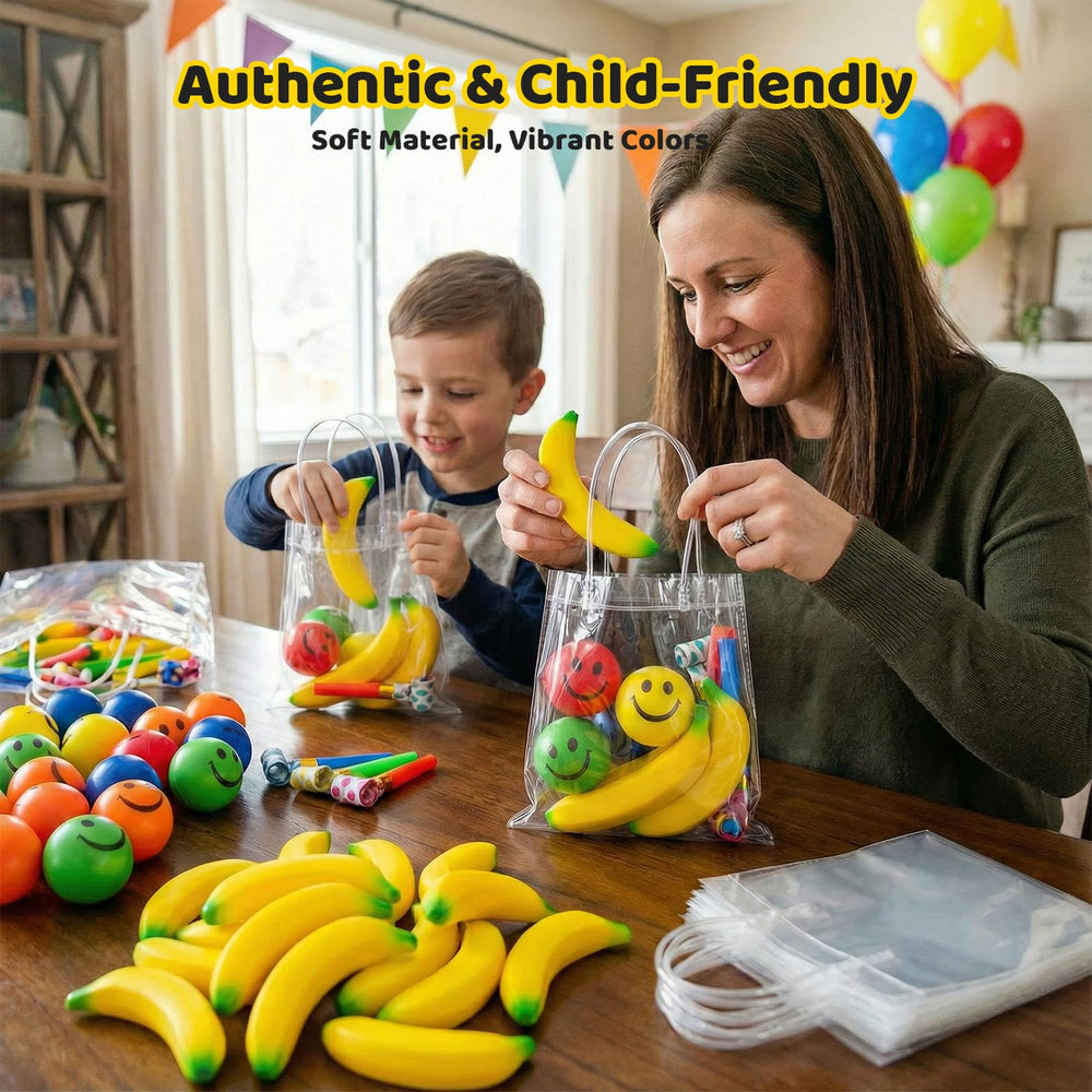 LovesTown banana stress toy soft PU material safe for kids.