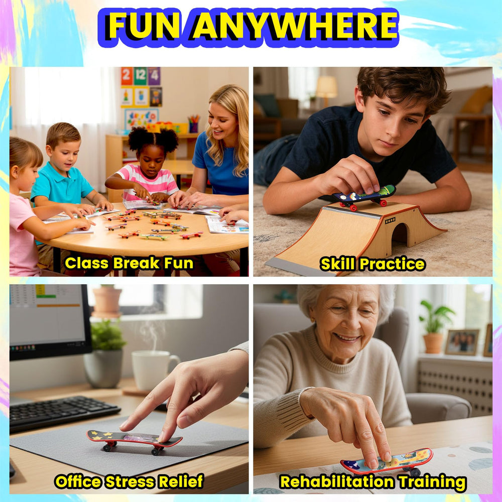LovesTown finger skateboards support hand-eye coordination during play.