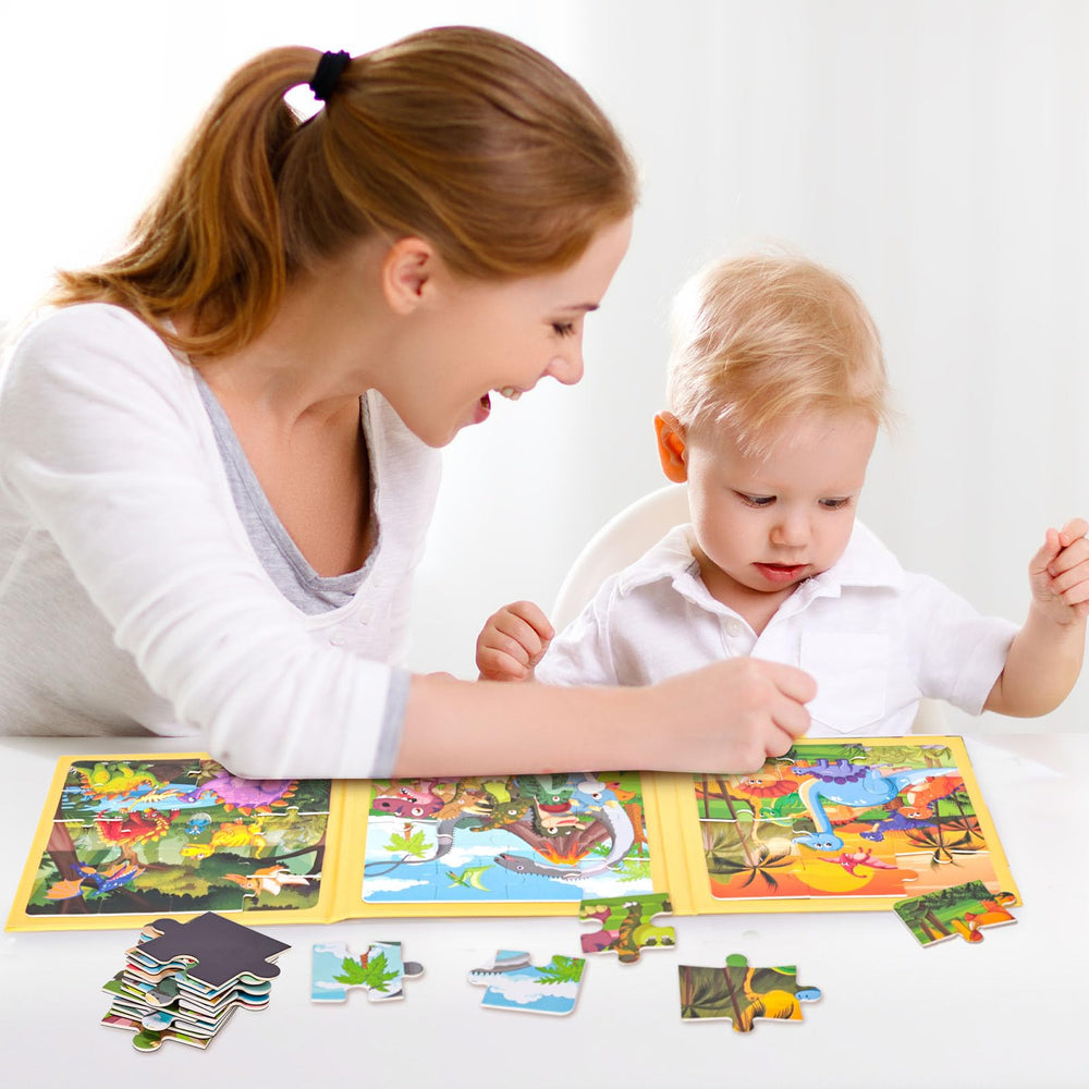 LovesTown puzzle pieces closeup shows safe wooden design and magnets