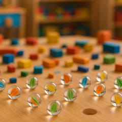 LovesTown 60pcs cat-eye marbles are safe, durable, and crack-resistant for kids.