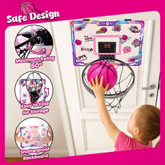 LovesTown pink hoop with a hidden-pump needle for easy inflation