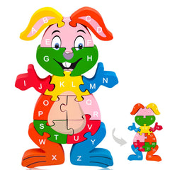 LovesTown rabbit puzzle front alphabet helps toddlers start letter recognition in a playful way
