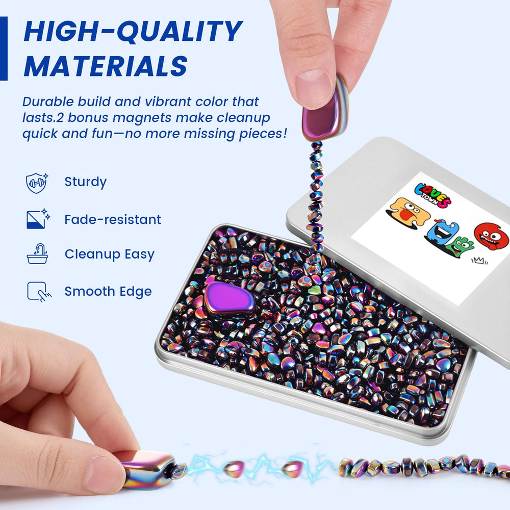 LovesTown rainbow magnetic beads set colorful, durable fidget for stress relief