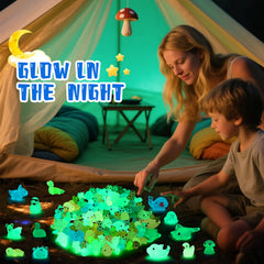 LOVEXIRAN glow-in-the-dark elephant figurines illuminate cozy micro habitats