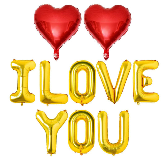 Lovoir 16-inch gold I LOVE YOU balloon letters for romantic decor
