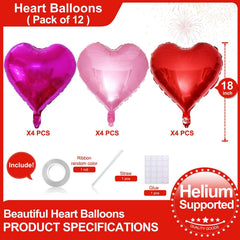 Lovoir pearl pink heart foil balloon 18in perfect for weddings