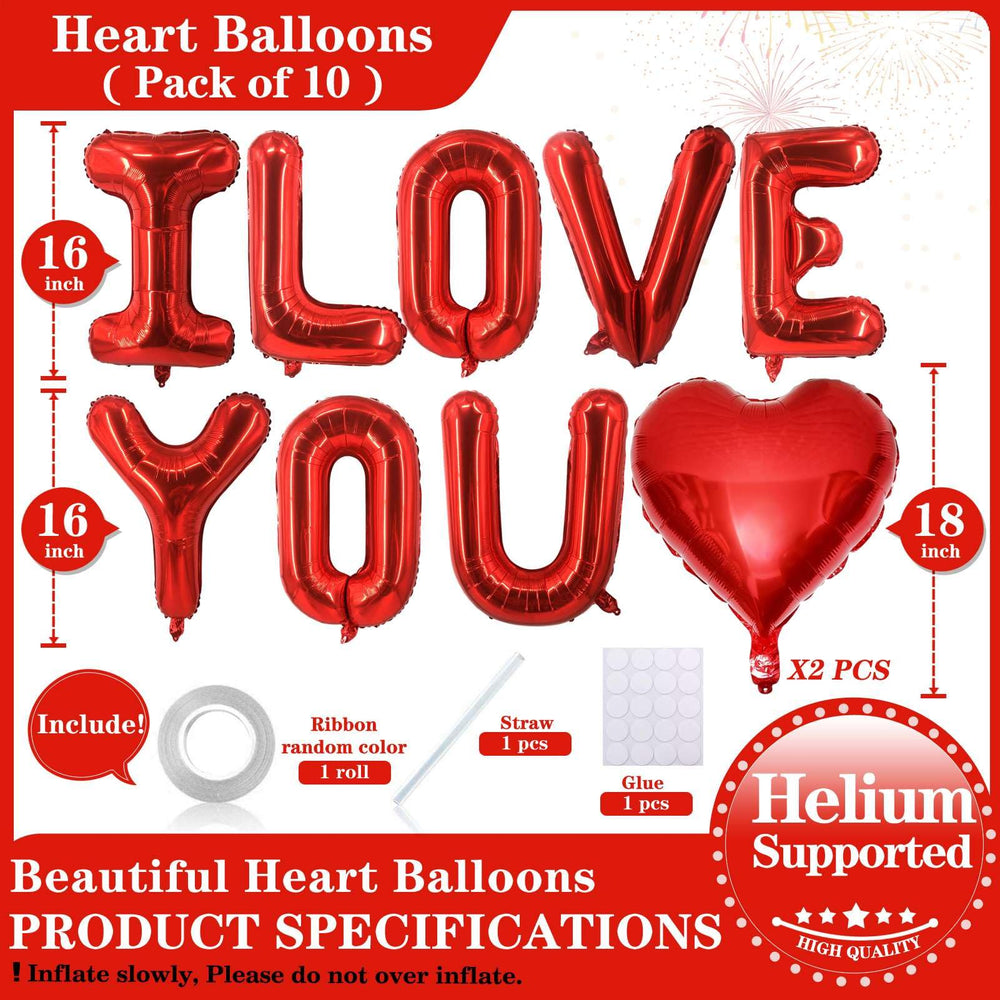 Lovoir red heart balloon arches create a warm, festive wedding or party backdrop.