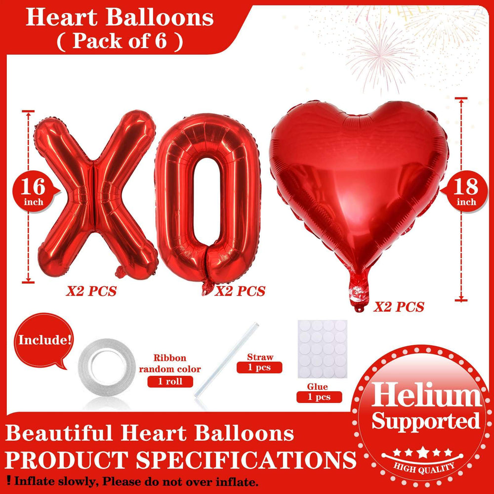 Lovoir red XOXO letters balloons spell love and create a festive focal point.