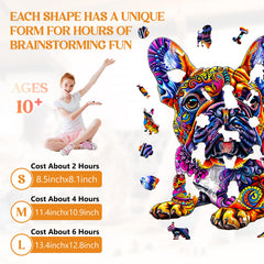 Lovpippi 200-piece puzzle close-up – sturdy natural wood for lasting puzzling sessions.