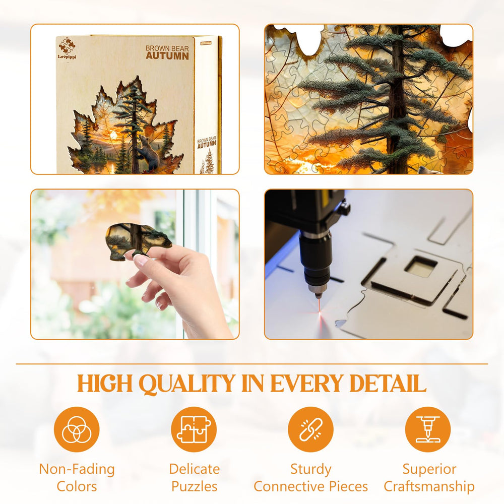 Lovpippi colorful natural wood puzzle with fade-resistant image, ideal for display.