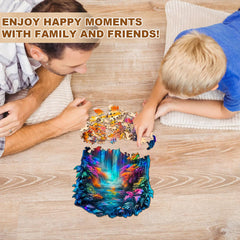 Lovpippi Enchanted Flame puzzle-assembly close-up shows smooth edges for handling