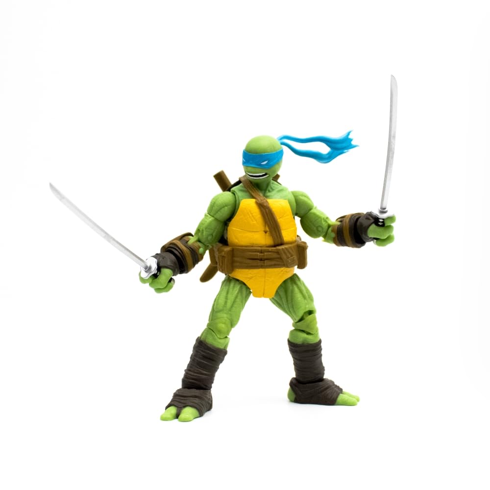 The Loyal Subjects TMNT Leonardo BST AXN figure articulation supports dynamic posing.