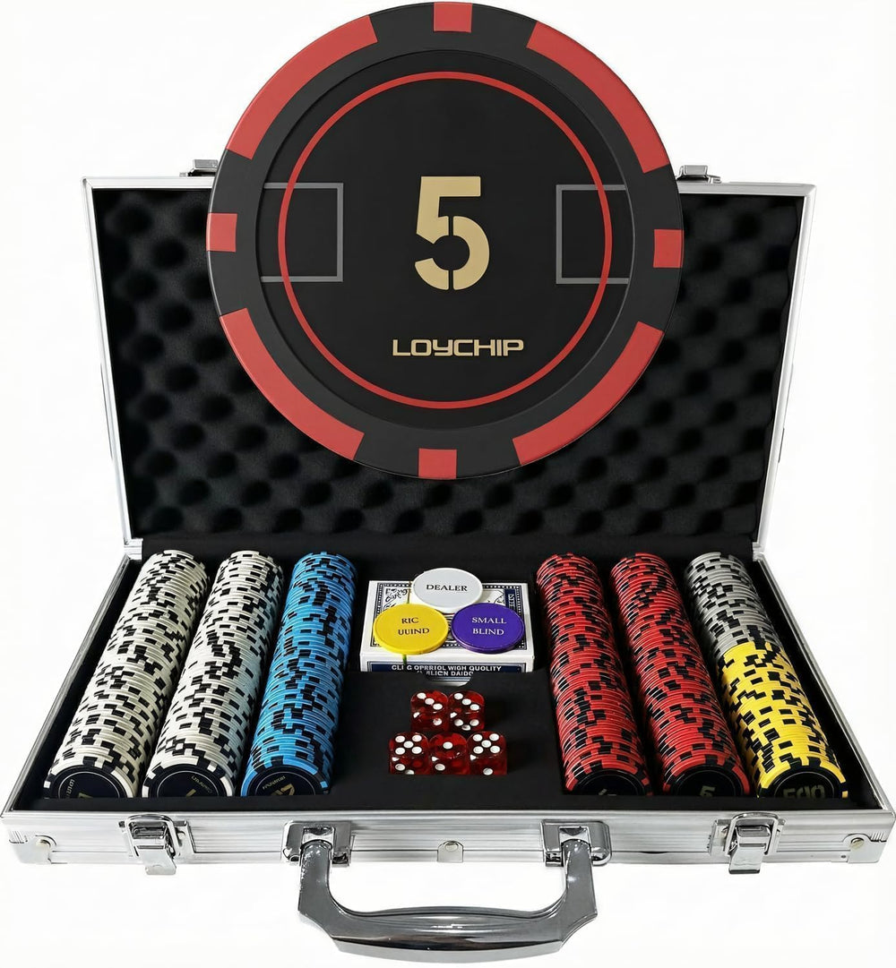 LOYCHIP poker set with aluminum case for durable transport.