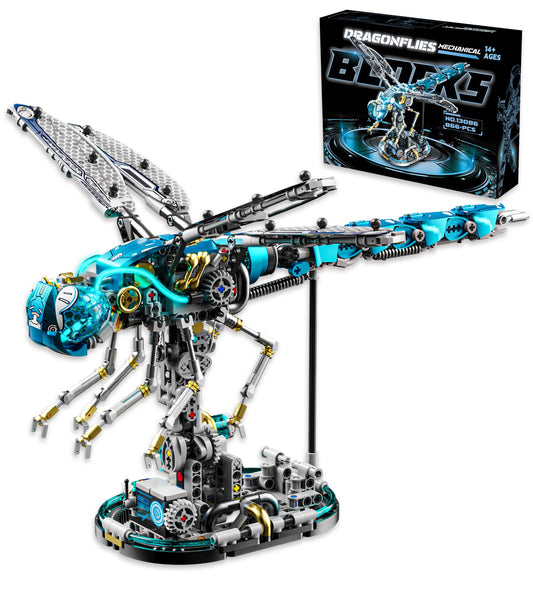 Loyratche dragonfly front view with wing motion for dynamic display.