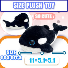 LoYuSenn orca plush toy fluffy fur detail for play