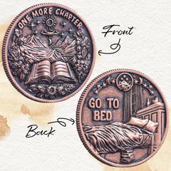 LParkin Copper decision coin closeup reveals handcrafted details and durability.
