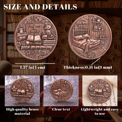 LParkin One More Chapter coin side view highlighting solid copper craftsmanship