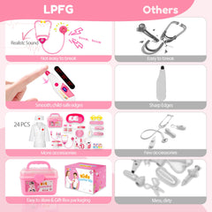 LPFG doctor-kit light-up flashlight adds fun, engaging visuals during make-believe rounds.