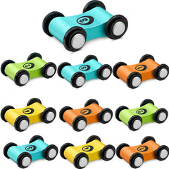 Lragvtbk wooden mini car green with smooth finish for imaginative play