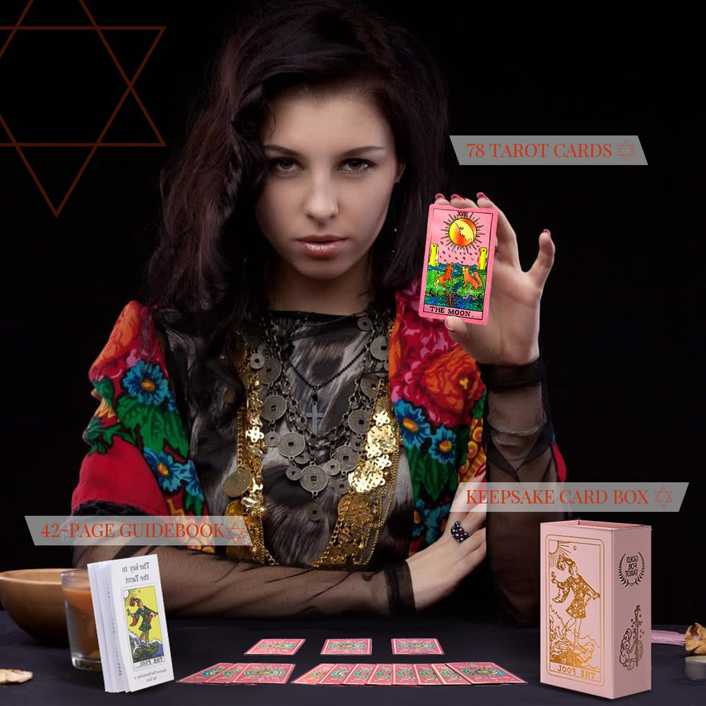 lrjrizzo rose gold pink tarot deck with ornate patterns for stylish divination