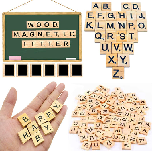 LSCQYYCC 200pcs magnetic wood letters ready for fridge display and classroom spelling practice