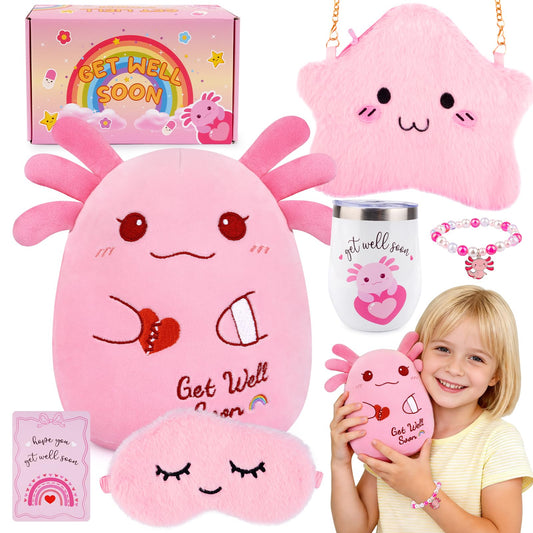 LSYDCARM axolotl plush close-up, a soft comfort buddy for kids