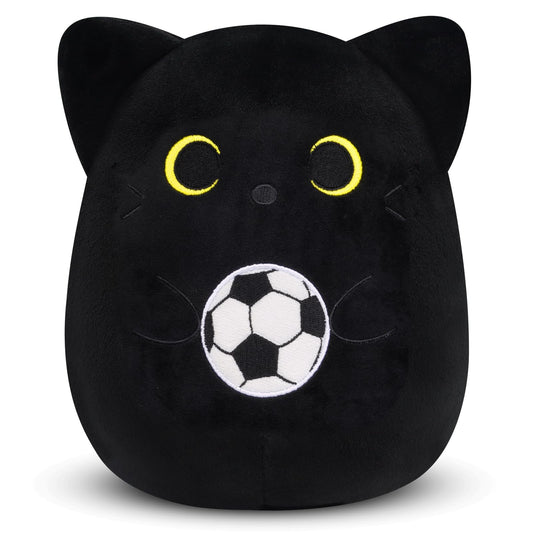 LSYDCARM black cat plush with soccer ball 8-inch perfect for kids' play and World Cup fans