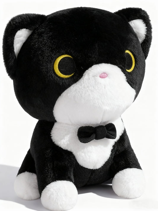 LSYDCARM tuxedo cat plush front view for cozy decor and hugs