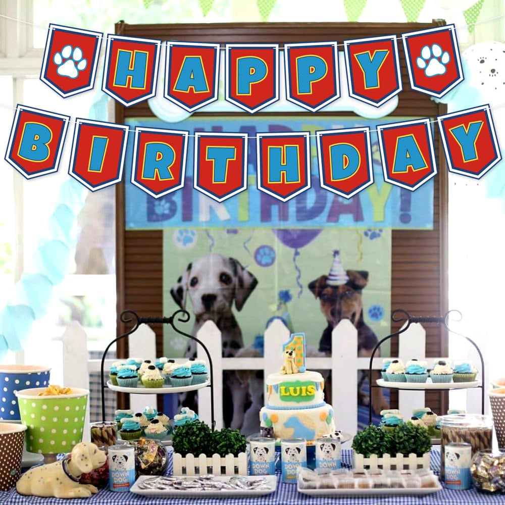 Lsydzh cartoon dog paw banner showcases bright colors for photo moments
