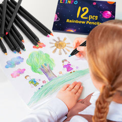 LTINFO Rainbow Pencils ideal for kids' art at home or school projects.