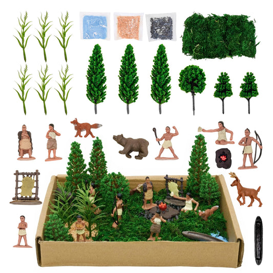 LuciPaw canoe figurines support imaginative history play.