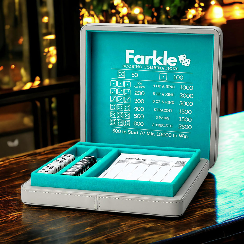 Luck Lab Farkle turquoise pearl dice colors for easy recognition.
