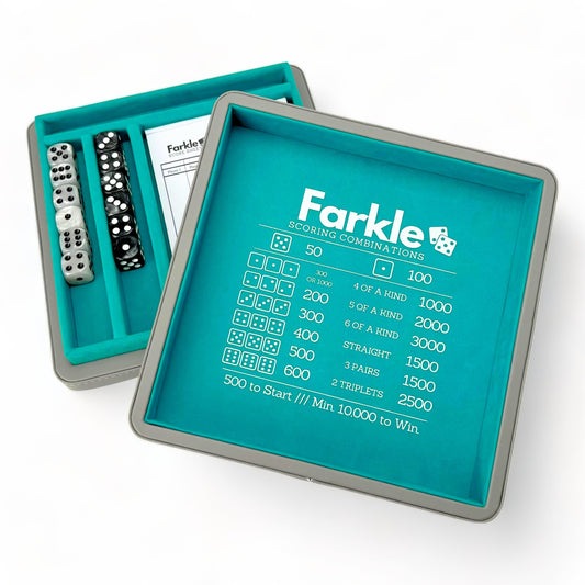 Luck Lab Farkle dice tray open lid for easy access during play.