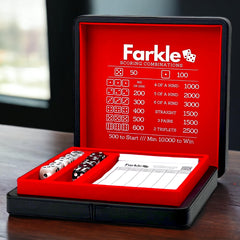Luck Lab Farkle embedded scoring chart visible in tray