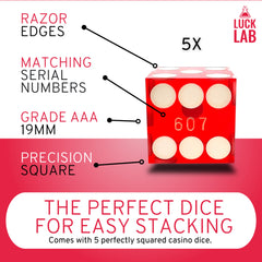 Luck Lab razor edge dice 19mm for defined turns and flips.