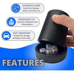 Removable lid on Luck Lab dice cup for easy storage