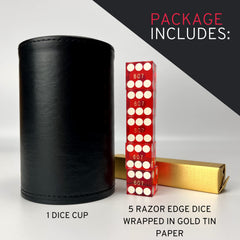 Luck Lab cup dimensions 2-7x4-3 inches fit five dice securely.