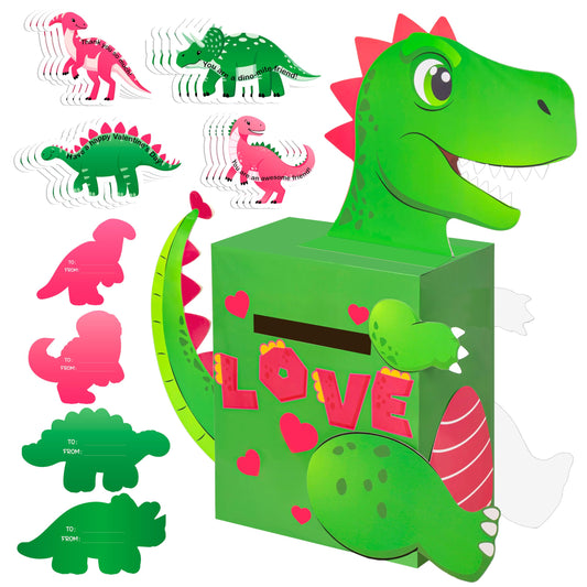 Luck Sea dinosaur mailbox kit ready for classroom Valentine crafting and card exchanges.