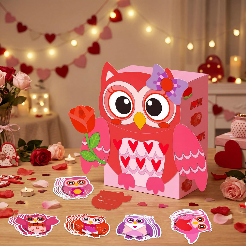 Luck Sea Owl stickers sheet for decorating cards and mailbox