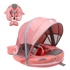 Luckclubtojoy Mambobaby Narwhal Pink float with canopy for shade and safety