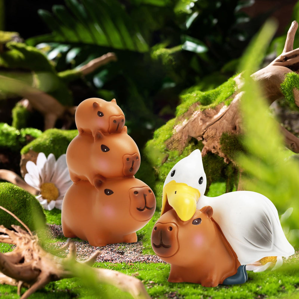 LUCKJOY Capybara figure features hand-painted color on durable surface