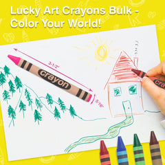 Lucky Art Crayonology smooth glide pink crayon aids precise shading and detail