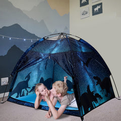 Lucky Castle Kids Play Tent pet-friendly space for dogs and cats to join play.