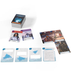 Lucky Duck Games Backstories contents; 128 cards and rulebook for smooth setup.