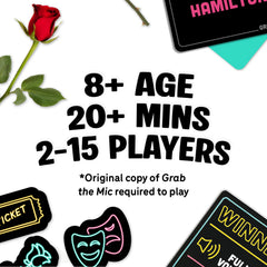 Lucky Egg Grab The Mic Musicals Expansion pack supports 2-15 players for flexible game nights